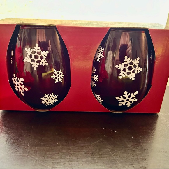 NIB St. Nicholas Square Yuletide, stemless wine glasses. 19oz. - Picture 7 of 7